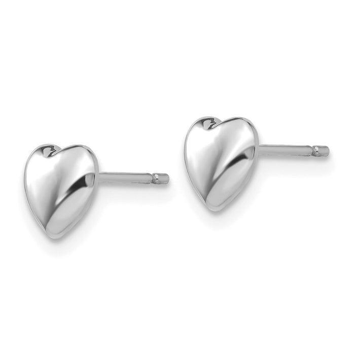 High-Quality 14K White Gold Heart-Shaped Stud Earrings | Stylish Luxury Value-2