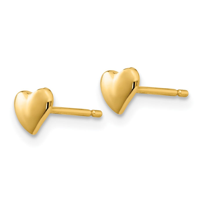 Buy 14K Gold Polished Heart Stud Earrings - Stylish, Affordable Luxury!-2