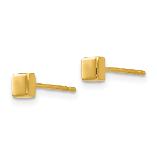 Shop Stylish 14K Polished Square Post Earrings - Affordable Luxury Accessory