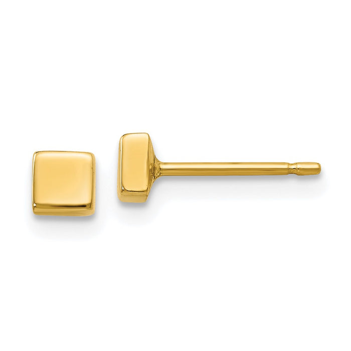 Shop Stylish 14K Polished Square Post Earrings - Affordable Luxury Accessory-1