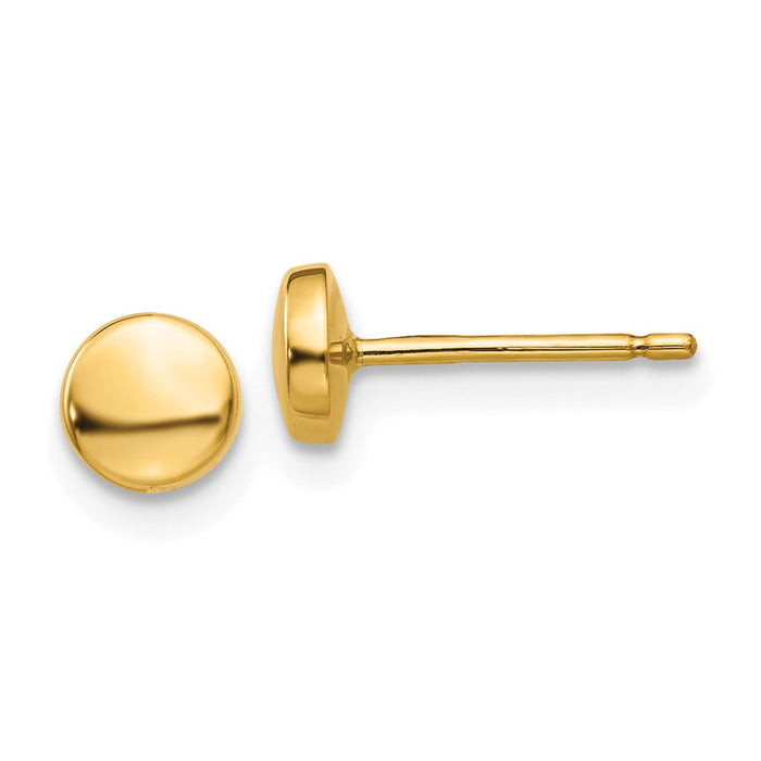 High-Quality 14K Gold Polished Half Ball Stud Earrings - Stylish Value Buy-1