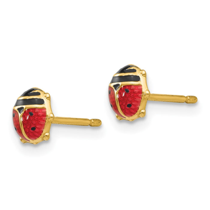 Shop Stylish 14K Gold Enamel Ladybug Earrings - Exclusive Design, Great Value-2