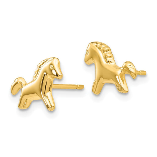Buy Stylish 14K Gold Pony Stud Earrings - Affordable Luxury for Every Occasion