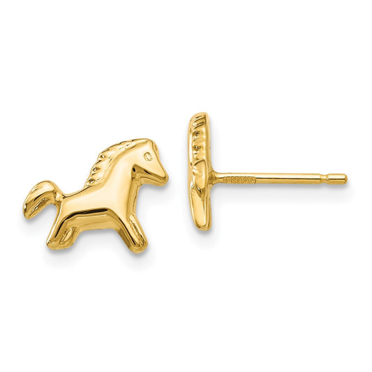 Buy Stylish 14K Gold Pony Stud Earrings - Affordable Luxury for Every Occasion
