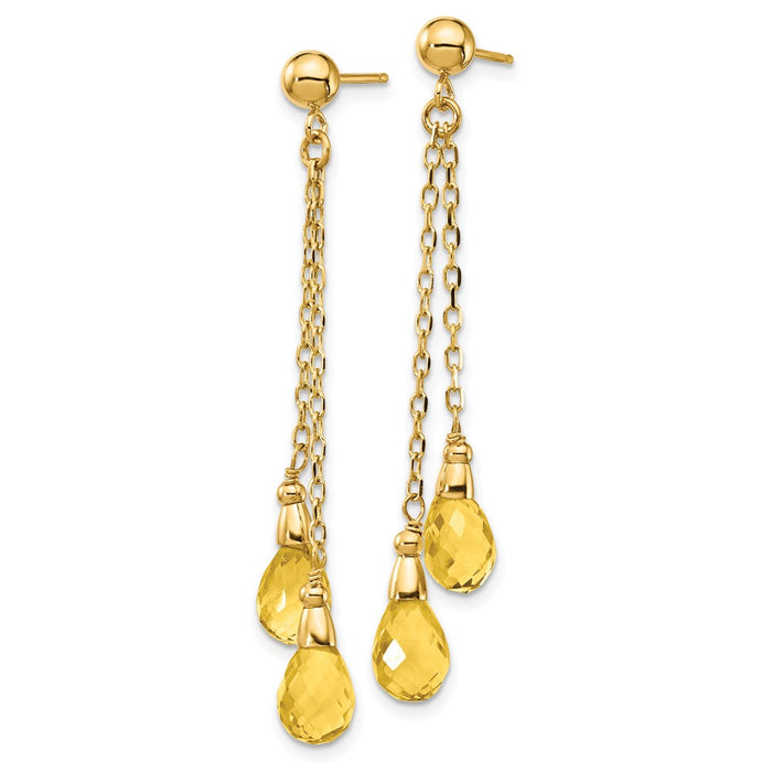 Shop Stylish 14K Gold Citrine Drop Earrings - High-Quality, Affordable Luxury-2