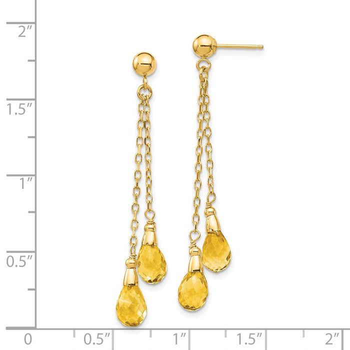 Shop Stylish 14K Gold Citrine Drop Earrings - High-Quality, Affordable Luxury-4