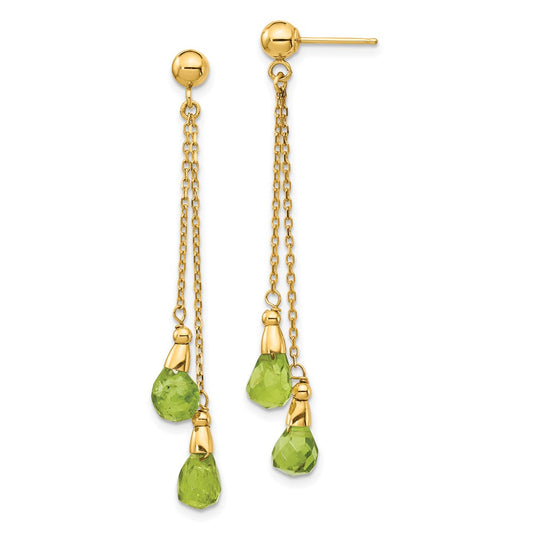High-Quality 14K Gold Peridot Drop Earrings - Stylish & Affordable Luxury