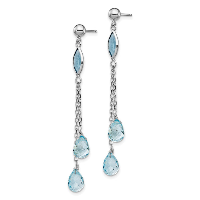 Shop Stylish 14K White Gold Blue Topaz Drop Earrings - Luxury Design, Affordable Price-2