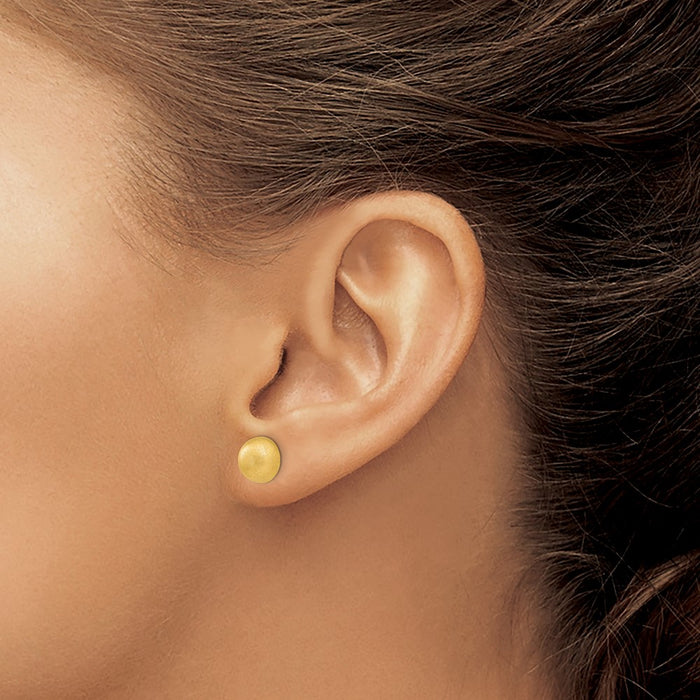 Shop 14K Gold Hollow Satin Finish 8mm Half Ball Stud Earrings - Stylish Value!-3