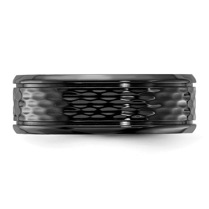 Exclusive 8mm Polished Black Zirconium Chisel Band - Stylish & Affordable Jewelry-3
