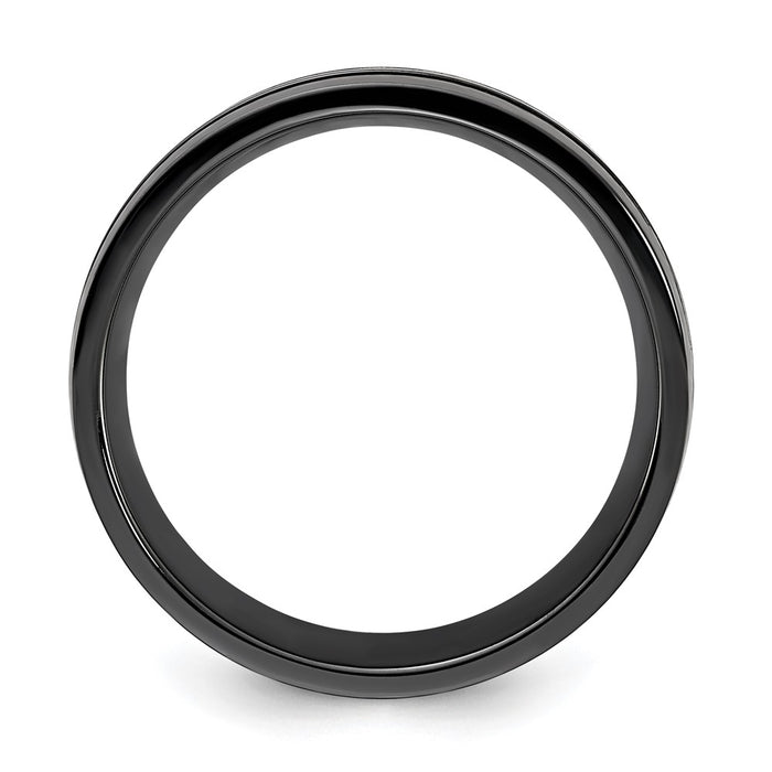 High-Quality 8.00mm Black Zirconium Band | Stylish Rose IP Finish, Affordable!-2