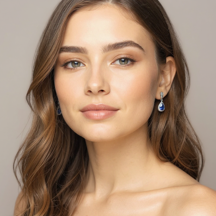 Buy Exclusive Cheryl M Sterling Silver Teardrop Earrings with Lab-Created Spinel-7