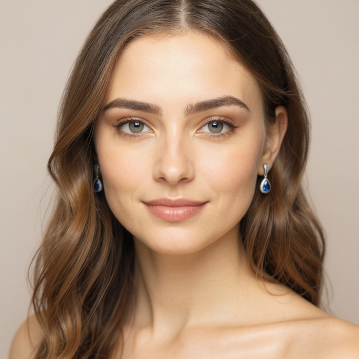 Buy Exclusive Cheryl M Sterling Silver Teardrop Earrings with Lab-Created Spinel-9