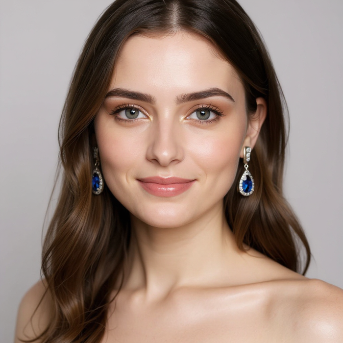 Buy Exclusive Cheryl M Sterling Silver Teardrop Earrings with Lab-Created Spinel-10