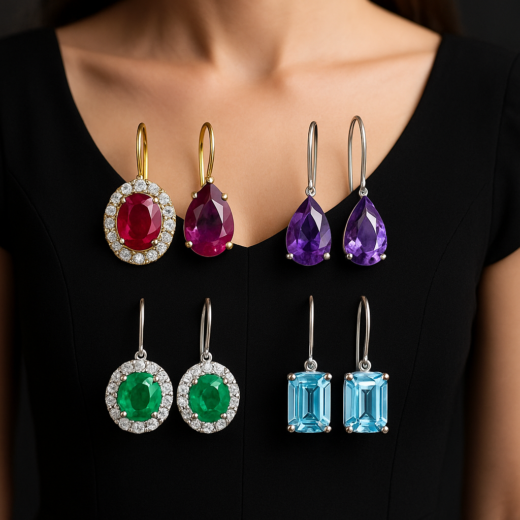 Best gemstones for earrings for black dress