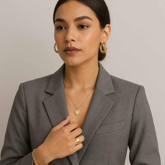 Best Jewelry Types to Pair with Grey Blazer Outfits