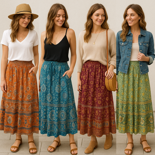 14 Outfit Ideas with Boho Skirt for Women