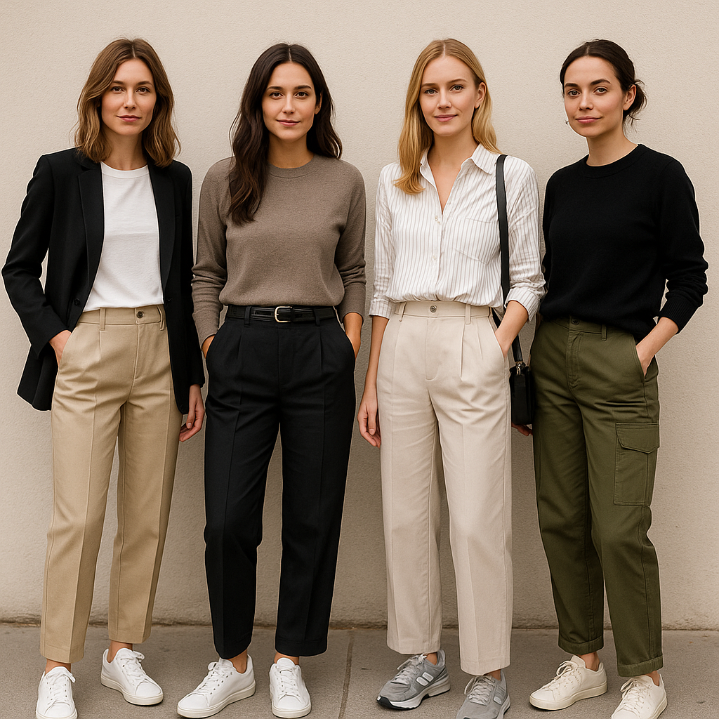 13 Outfit Ideas for Trousers with Sneakers for Women