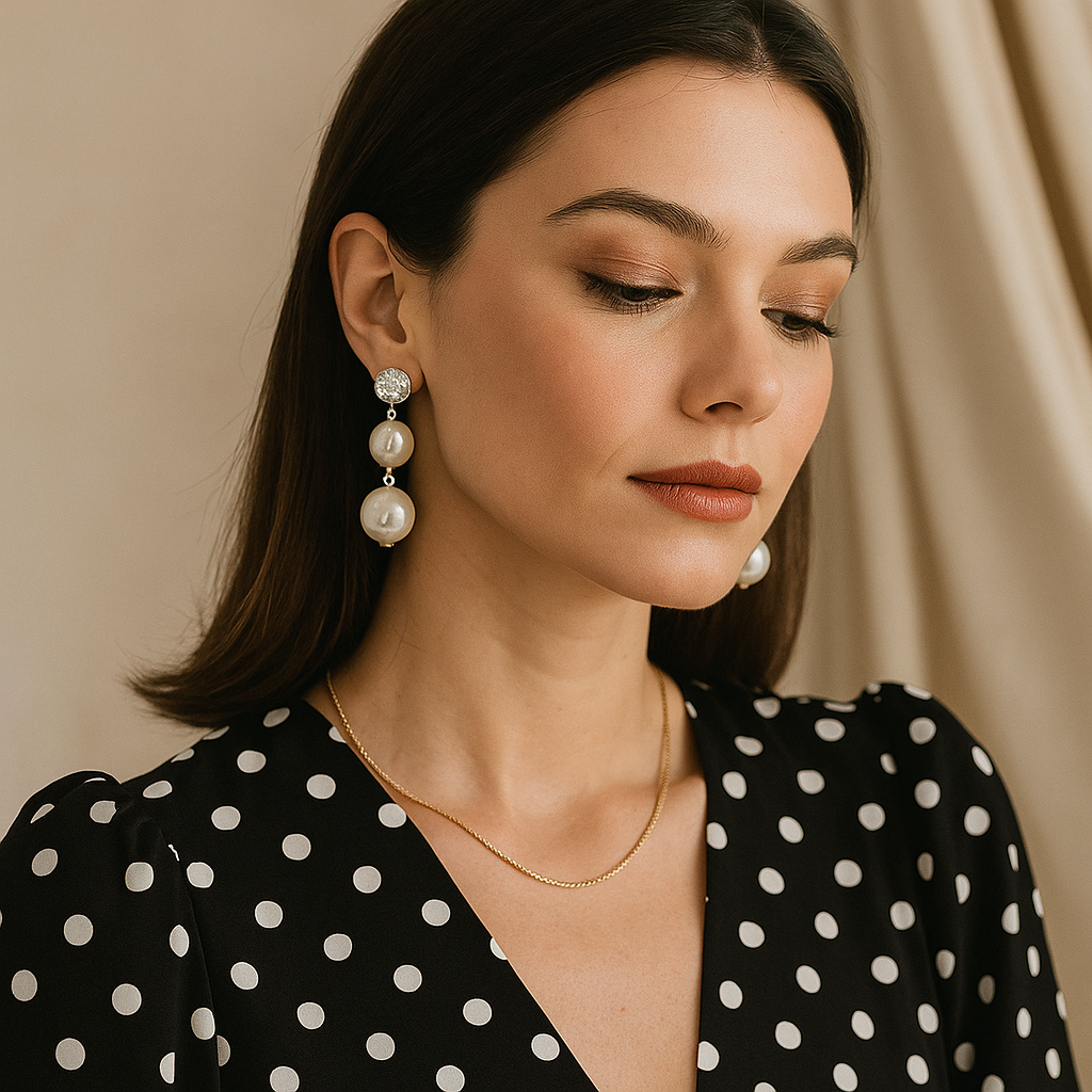 Best Matching Jewellery for Polka-Dot Dresses Best Matching Jewellery for Polka-Dot Dresses