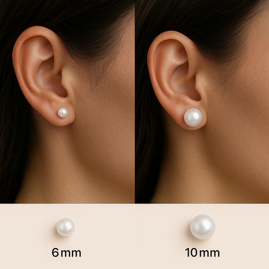 Visual Difference Between 6mm and 10mm Stud Earrings