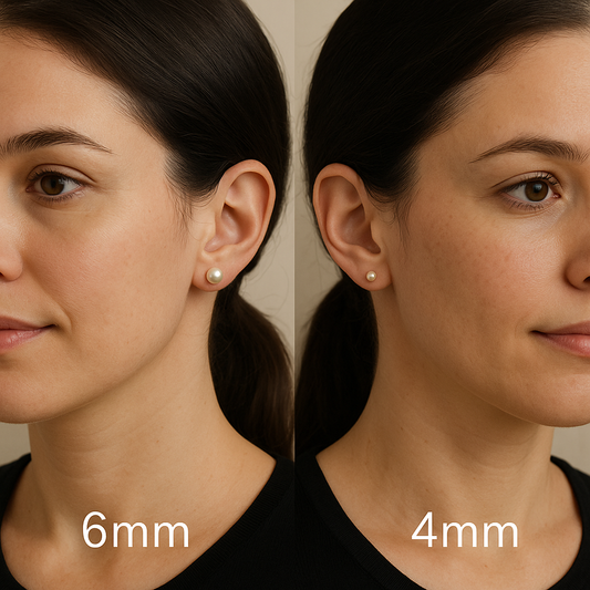 Visual Comparison of 6mm vs 4mm Pearl Earrings
