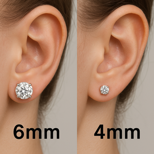 Visual Comparison of 6mm vs 4mm Earrings
