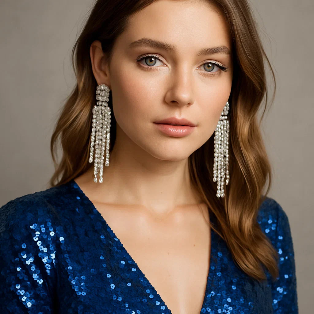 10 Best Earrings to Wear with a Blue Sequin Dress: From Subtle Studs t 10 Best Earrings to Wear with a Blue Sequin Dress: From Subtle Studs t