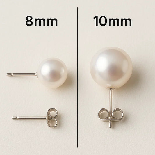 Visual Difference Between 8mm and 10mm Stud Earrings