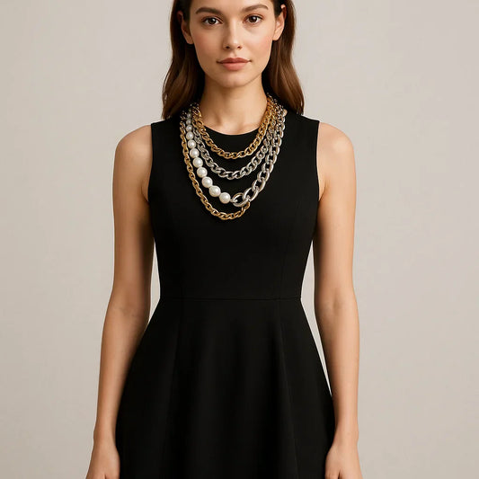 10 Best Jewelry Combinations for an A-Line Black Dress