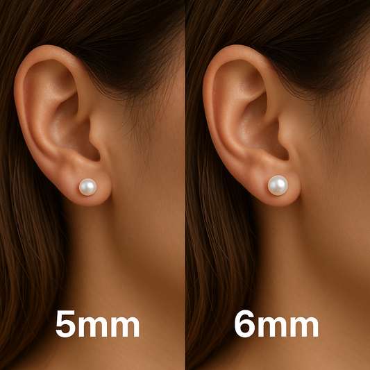 Visual Difference: 5mm vs 6mm Stud Earrings