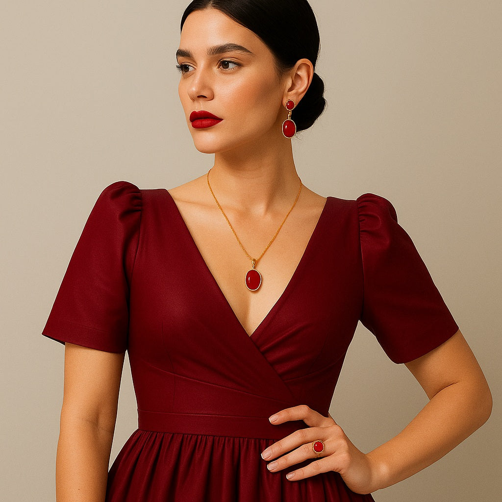 Maroon Dress Jewellery Combination: 10 Style Idea