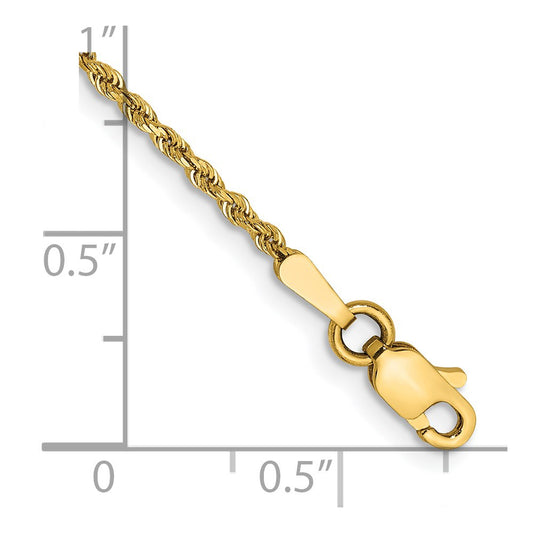 Buy Stylish 14K Gold 7-Inch Diamond-Cut Rope Chain, 1.5mm - Luxury Jewelry!