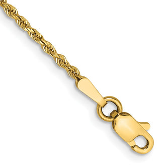 Buy Stylish 14K Gold 7-Inch Diamond-Cut Rope Chain, 1.5mm - Luxury Jewelry!