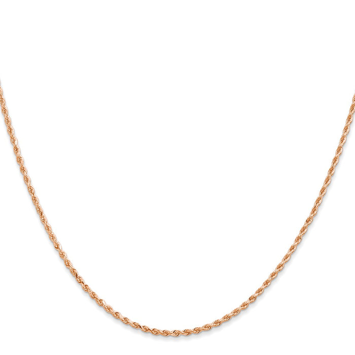 Shop Stylish 14K Rose Gold 18-Inch Diamond-Cut Rope Chain - 1.5mm Luxury-2
