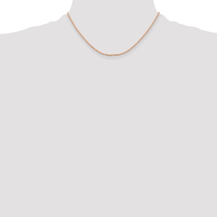 Shop 14K Rose Gold 16-Inch Diamond-Cut Rope Chain - Stylish & Affordable!-4