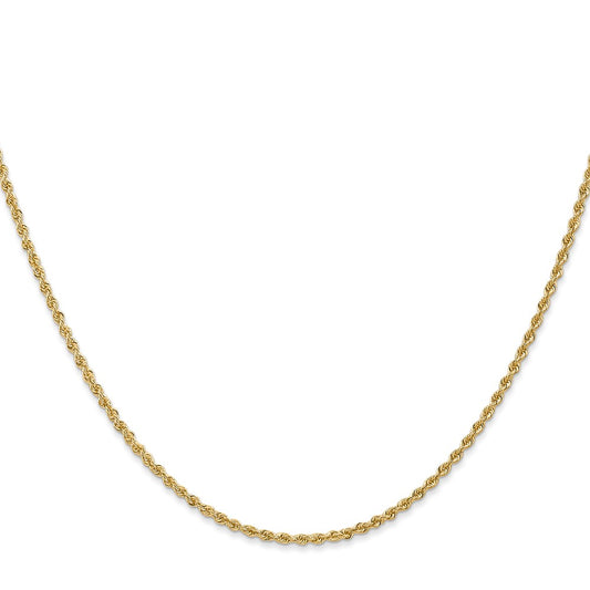 Shop 14K Gold Classic Rope Chain 24-Inch 1.5mm - Stylish & Affordable!