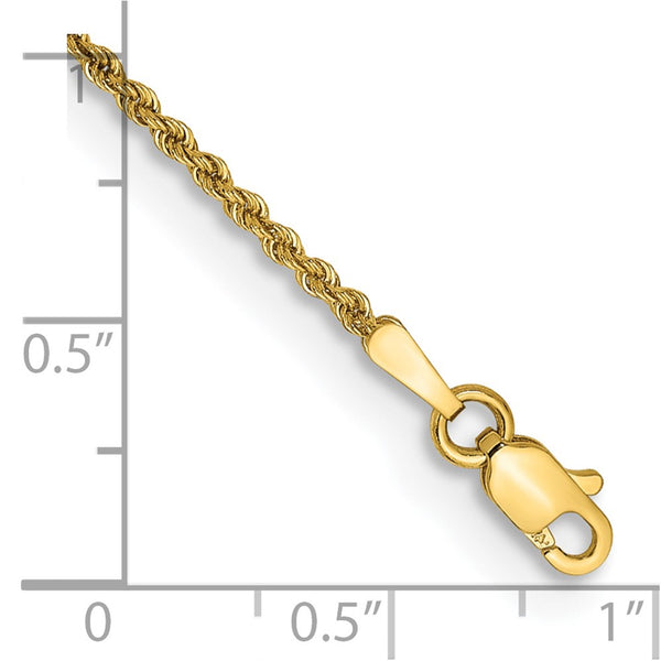 14K Gold Classic Rope Chain 5.5-Inch 1.5mm