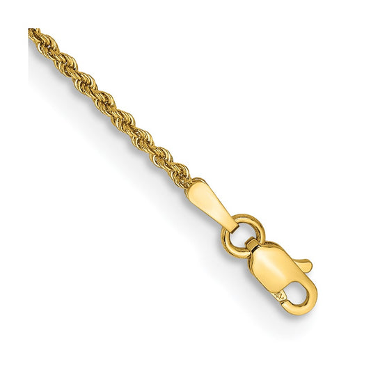 Buy 14K Gold 9-Inch Classic Rope Anklet 1.5mm - Stylish & Affordable Design