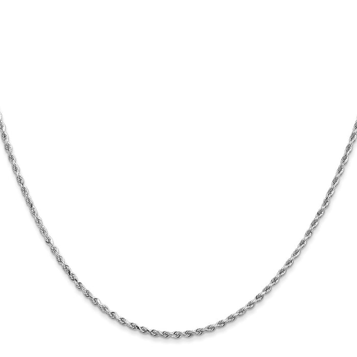 Buy 14K White Gold 30-Inch Diamond-Cut Rope Chain - Stylish 1.5mm Design-2