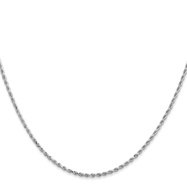 14K White Gold 20-Inch Diamond-Cut Rope Chain, 1.5mm Links