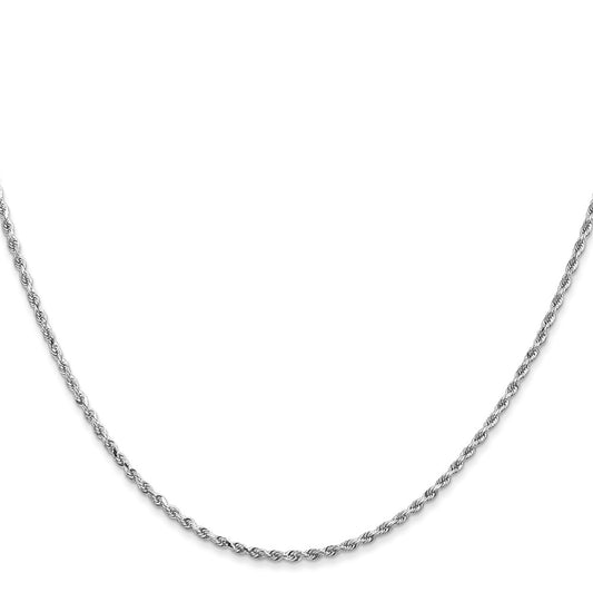 Shop Exclusive 14K White Gold 20-Inch Diamond-Cut Rope Chain, Stylish 1.5mm Links