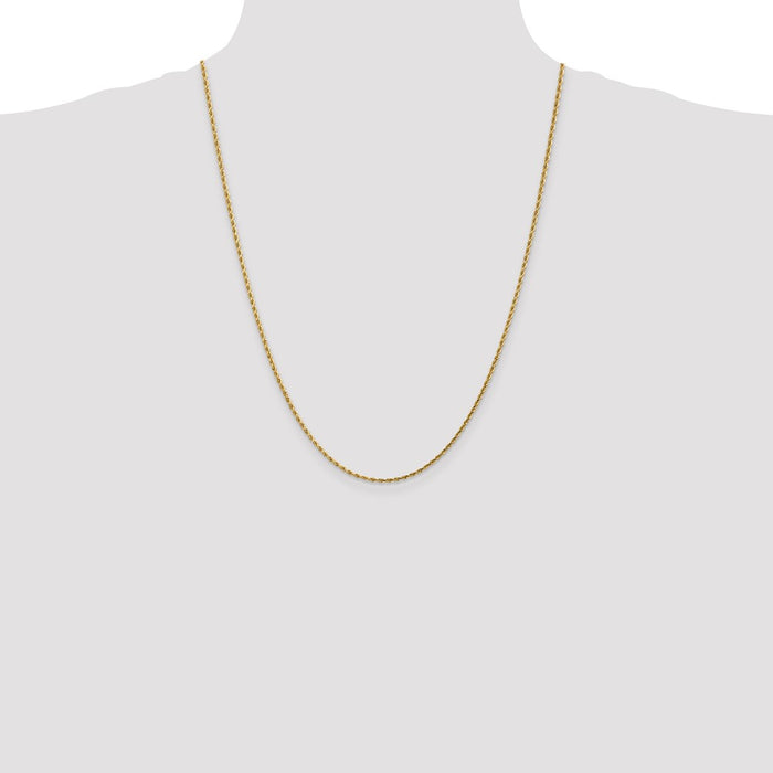 Shop 14K Gold 24-Inch Diamond-Cut Rope Chain - Stylish & Affordable 1.75mm-4