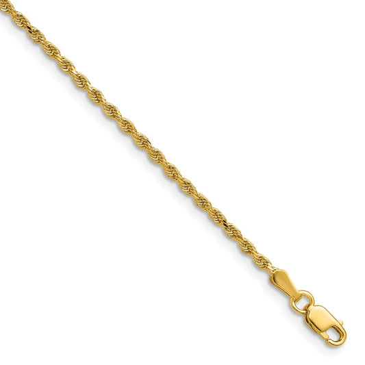Shop Stylish 14K Gold 16-Inch Diamond-Cut Rope Chain - 1.75mm Luxury Jewelry