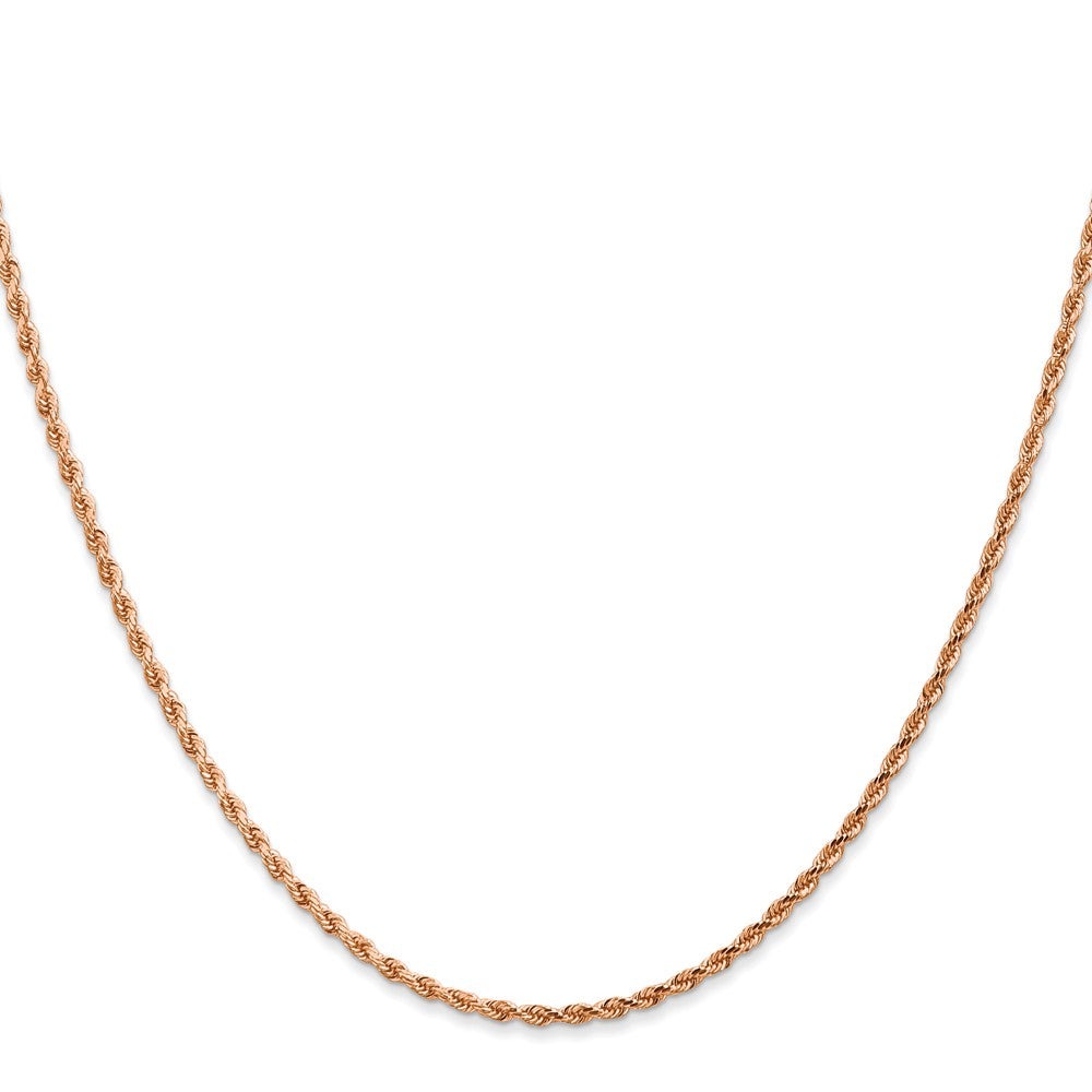 Buy 14K Rose Gold 18-Inch Diamond-Cut Rope Chain, 1.75mm Width - Stylish!