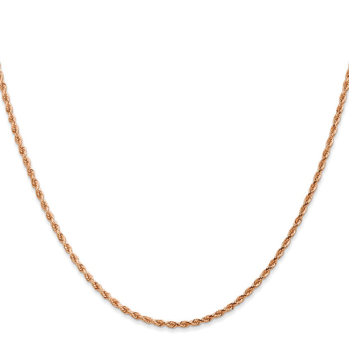 Buy 14K Rose Gold 18-Inch Diamond-Cut Rope Chain, 1.75mm Width - Stylish!-2
