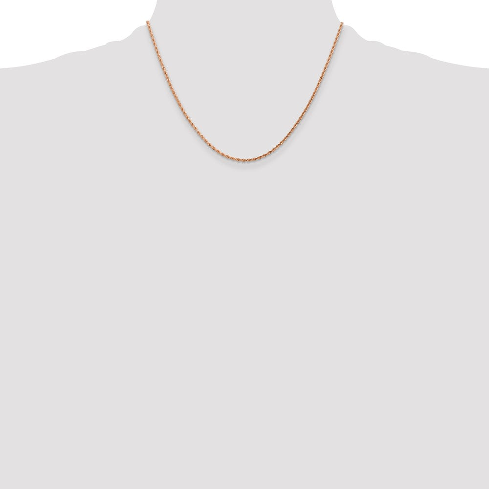 Buy 14K Rose Gold 18-Inch Diamond-Cut Rope Chain, 1.75mm Width - Stylish!