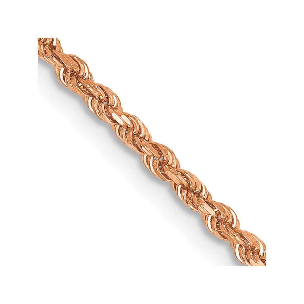 Buy 14K Rose Gold 18-Inch Diamond-Cut Rope Chain, 1.75mm Width - Stylish!