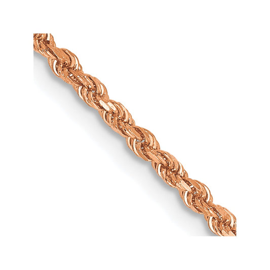 Shop Exclusive 14K Rose Gold 16-Inch Diamond-Cut Rope Chain, 1.75mm Thick