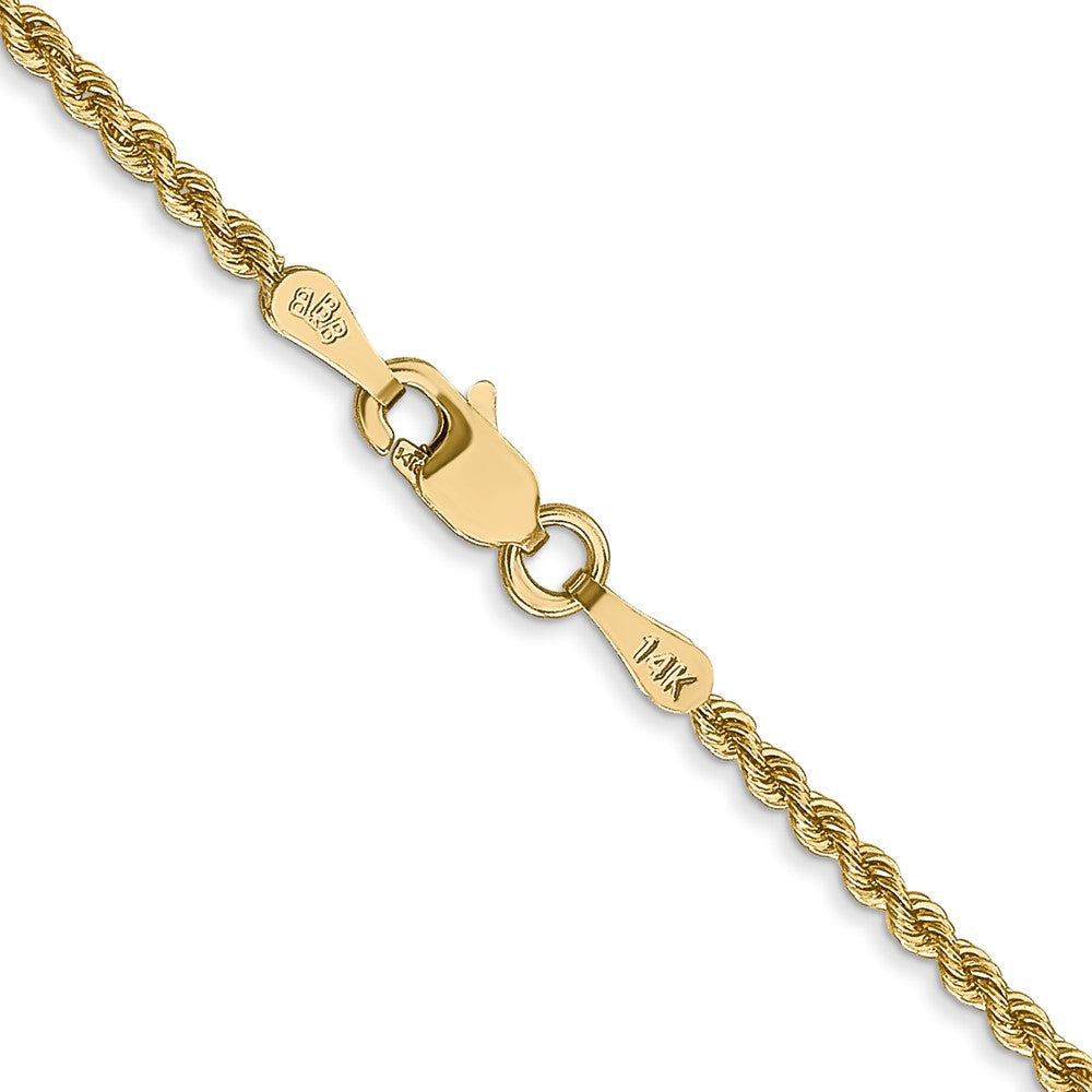 Shop 14K Gold 18-Inch 2mm Rope Chain - Stylish Luxury with Lobster Clasp