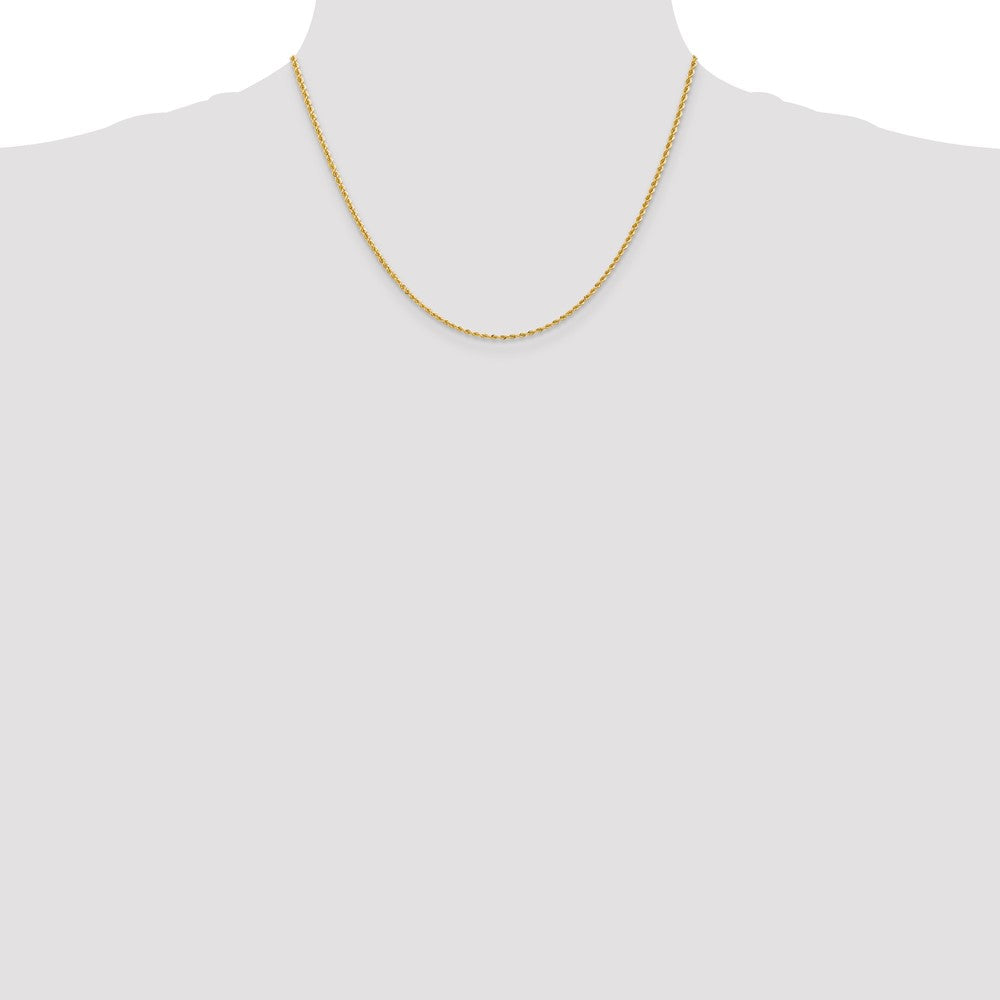 Shop 14K Gold 18-Inch 2mm Rope Chain - Stylish Luxury with Lobster Clasp